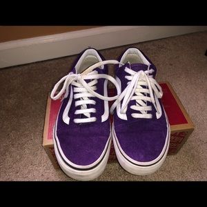 Purple suede low top vans (old Skool style)